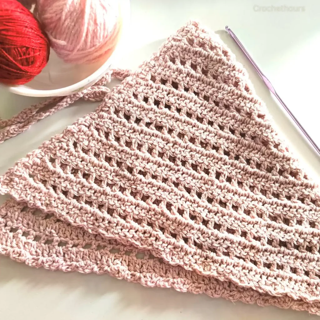 Crochet bandana project idea for introduction to crochet beginners