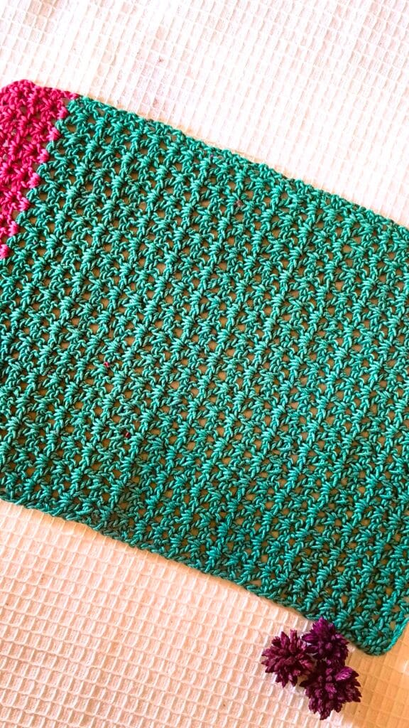 V stitch crochet placemat for beginners